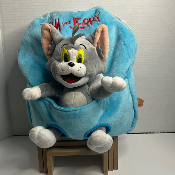 Tom and Jerry velvet soft kids plush backpack for any occasion. Detachable Tom - Picture 1 of 17